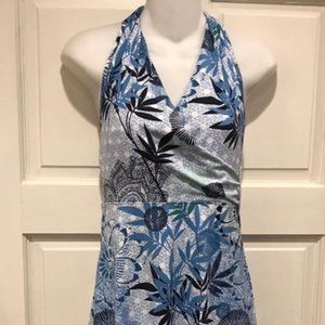 Title Nine Floral Spandex Halter Dress M